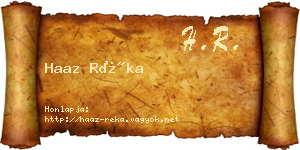 Haaz Réka névjegykártya